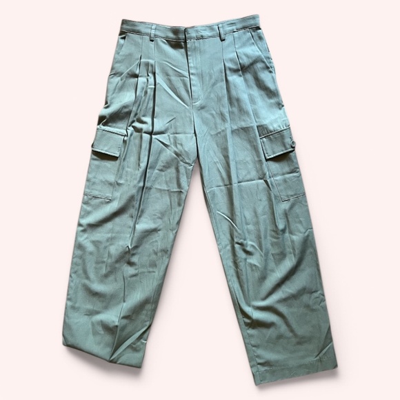 NWOT Enza Costa Sage Pleated Oversized Cargo Pant Size 26 (RUNS LARGE) Flawless - Picture 1 of 16
